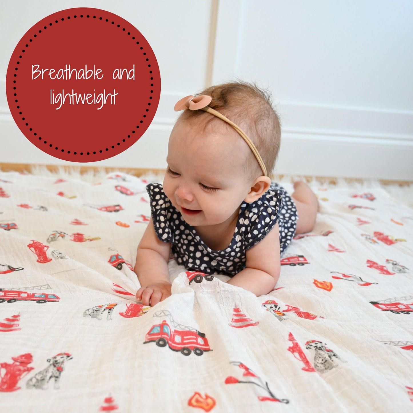 Fireman Baby Muslin Swaddle Blanket
