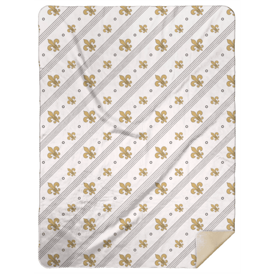 Fleur De Lis Plush Throw Blanket 60x80 Hometown Keepsake for Home