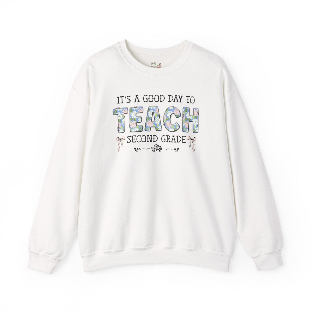 Floral Second Grade Teacher Sweatshirt