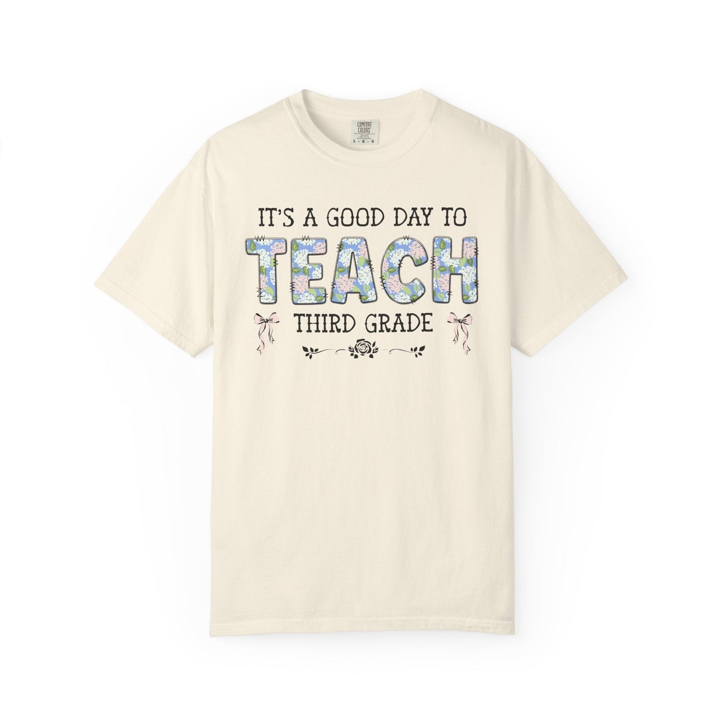 Floral Third Grade Teacher Tee Shirt