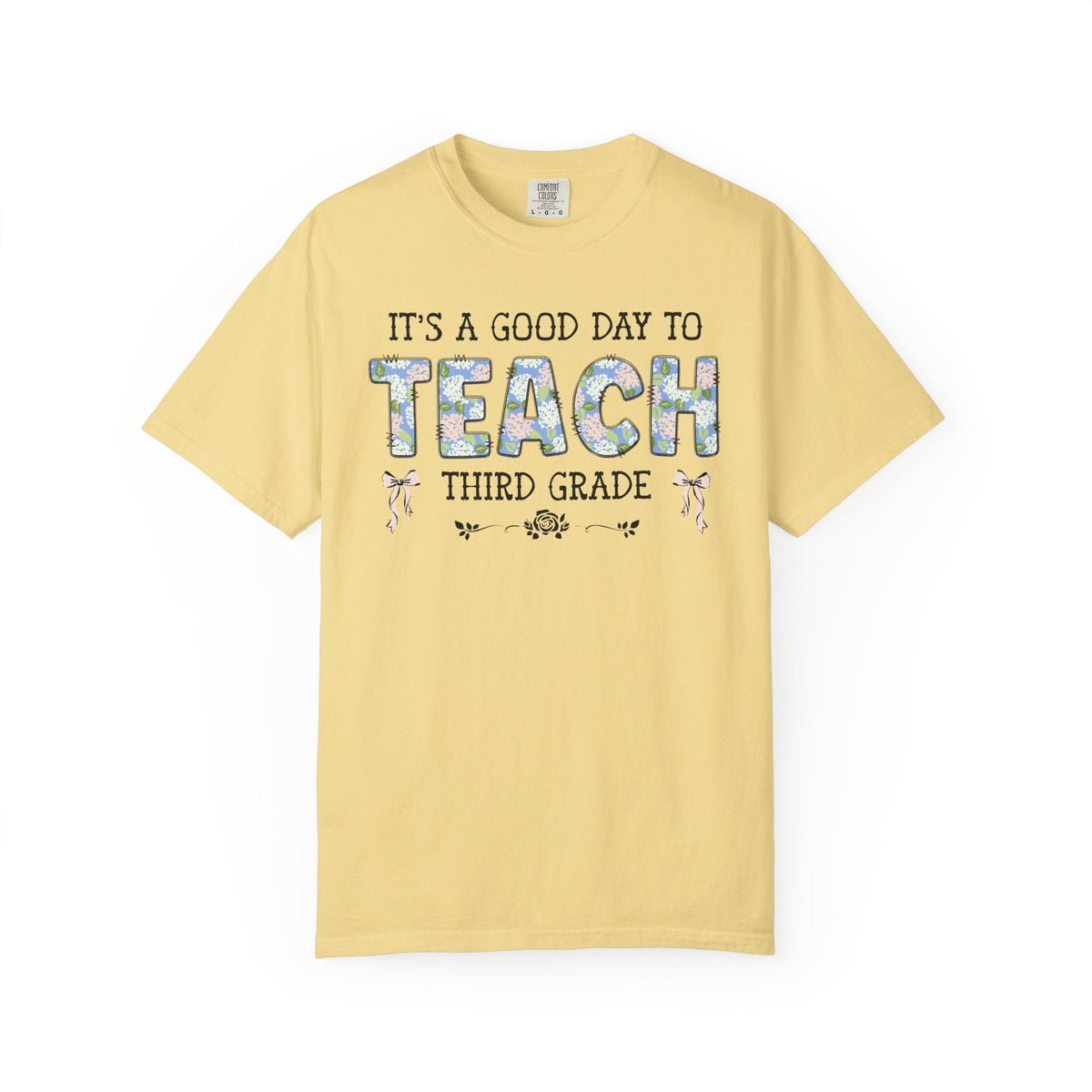 Floral Third Grade Teacher Tee Shirt