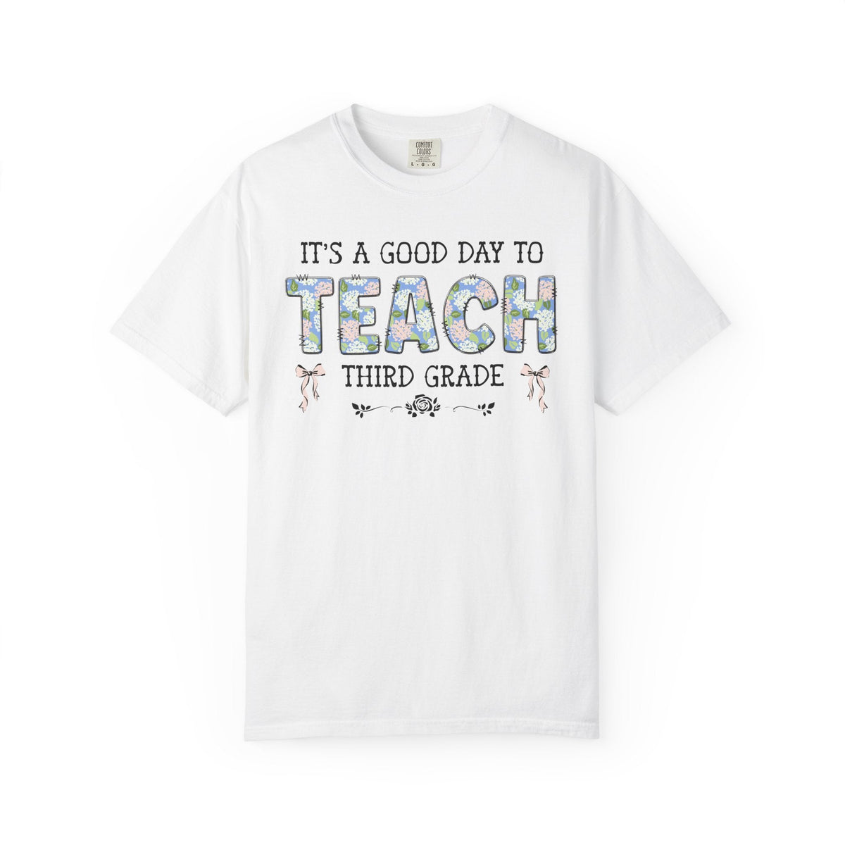 Floral Third Grade Teacher Tee Shirt