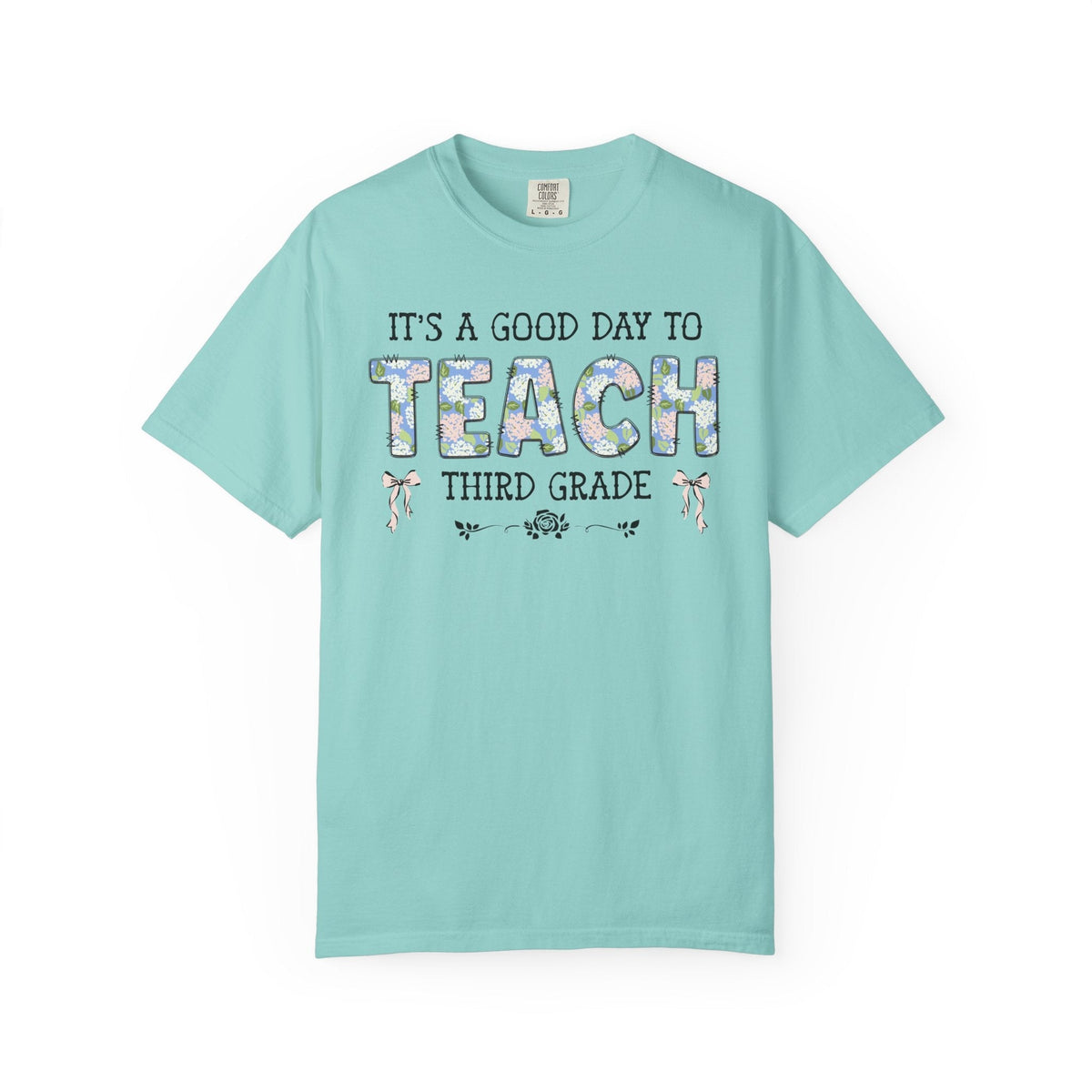 Floral Third Grade Teacher Tee Shirt