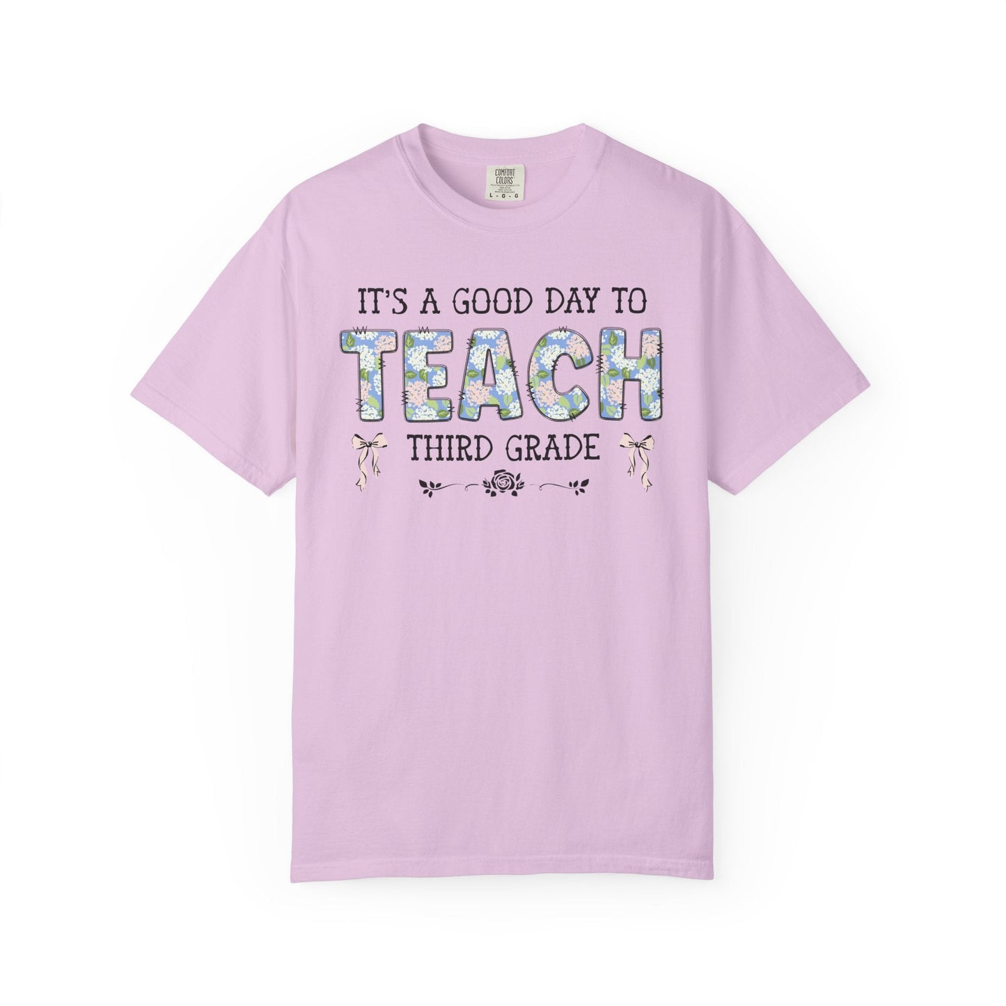 Floral Third Grade Teacher Tee Shirt