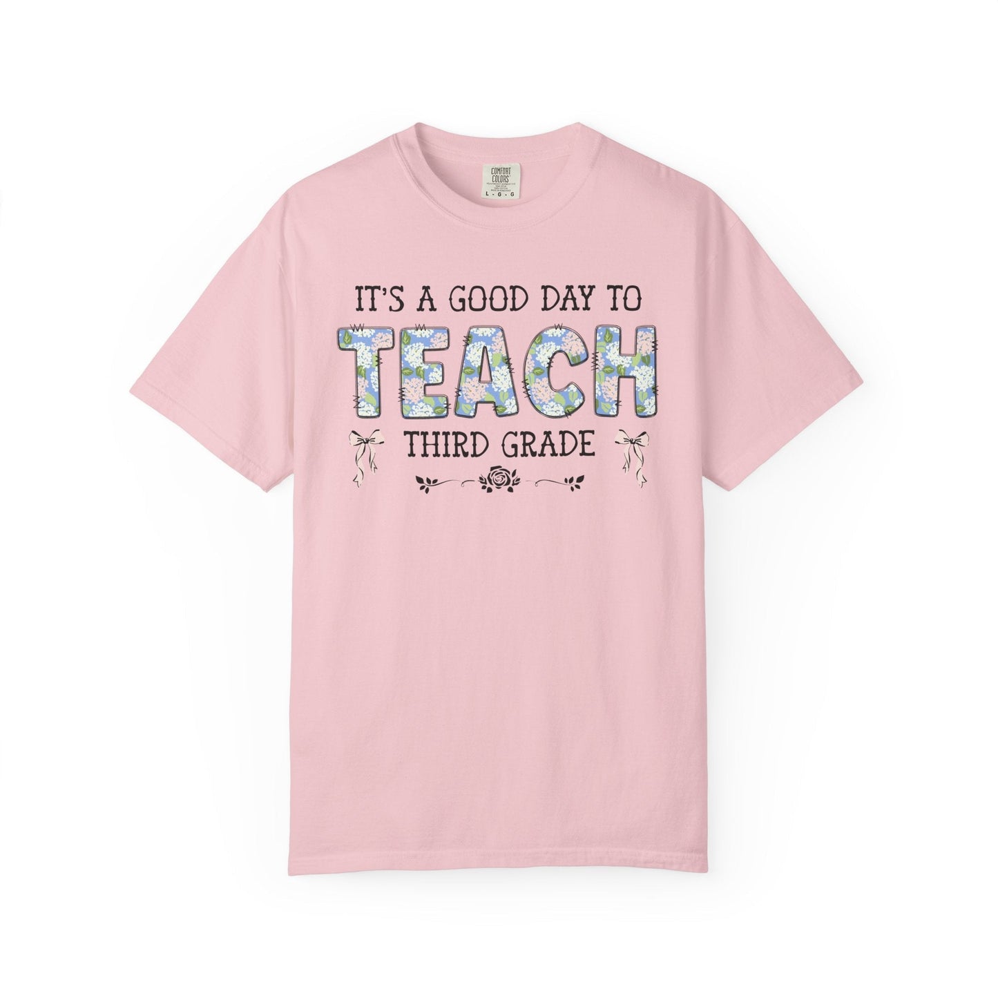 Floral Third Grade Teacher Tee Shirt