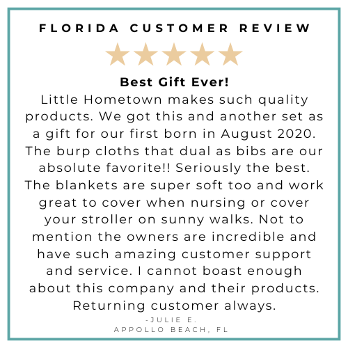 Florida Newborn Gift Set: Muslin Swaddle & Bib | Organic Cotton