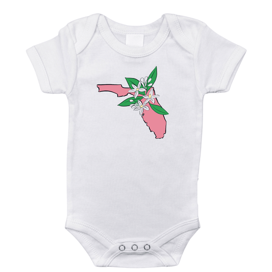 Florida Orange Blossom Baby Onesie Soft Cotton Newborn Outfit