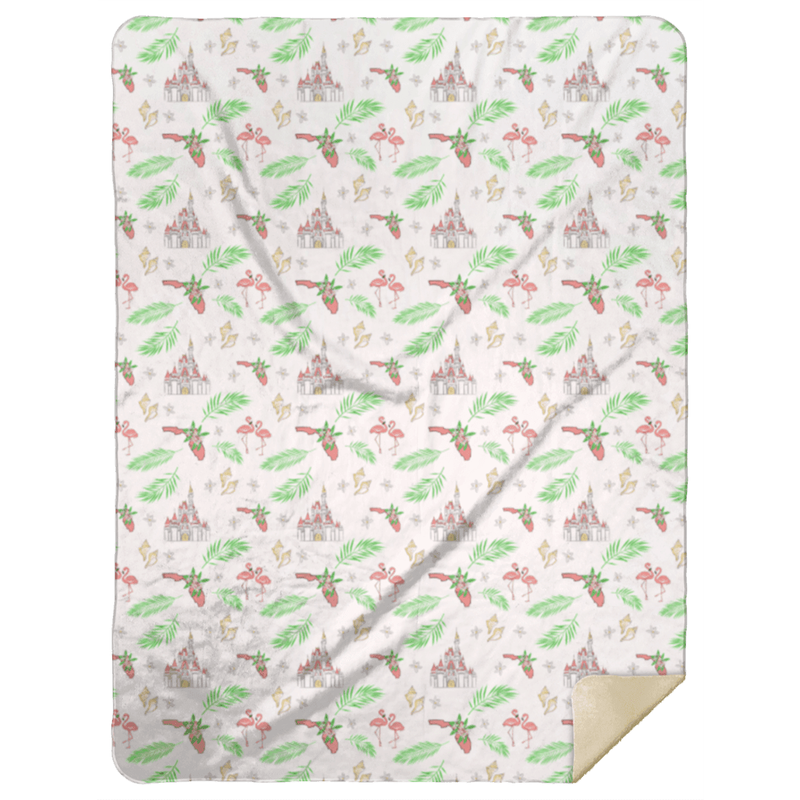 Florida Pink Plush Throw Blanket 60x80 Nostalgic Hometown Keepsake