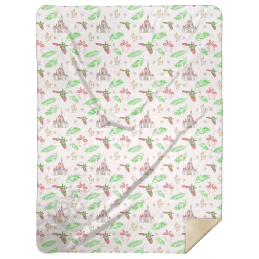 Florida Pink Plush Throw Blanket 60x80 Nostalgic Hometown Keepsake