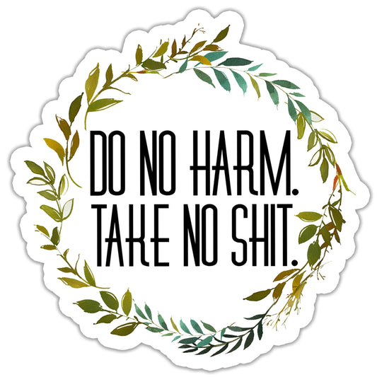 Do No Harm Take No Shit Sticker