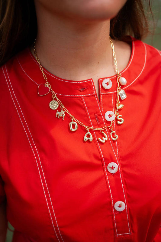 Gameday Charm Necklace - 18k Gold Plated