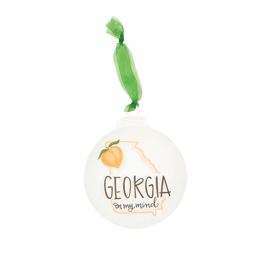 Georgia Peach Metal Christmas Ornament