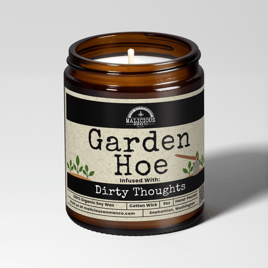 Garden Hoe | Scent: Citron & Stone | 9oz Funny Candle | Malicious Women Co