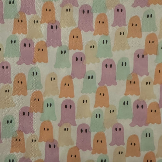 Decoupage Napkins Pastel Spooky Ghosts Fall Halloween Cocktail Paper Crafts