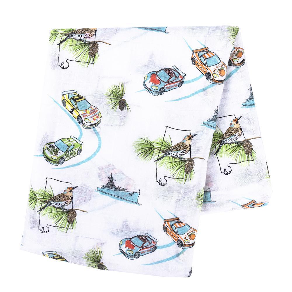 Alabama Baby Gift Set: Muslin Swaddle & Bib | Organic Cotton