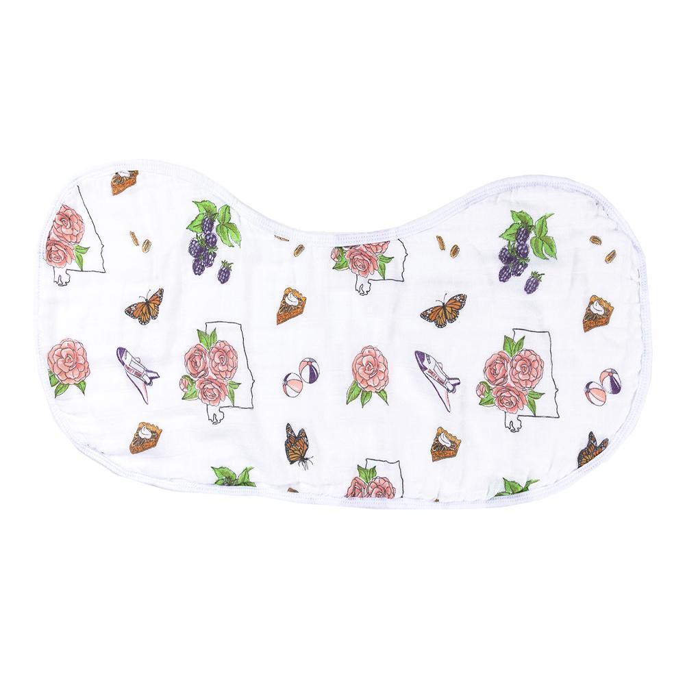 Alabama Floral Baby Gift Set: Muslin Swaddle & Bib | Organic Cotton