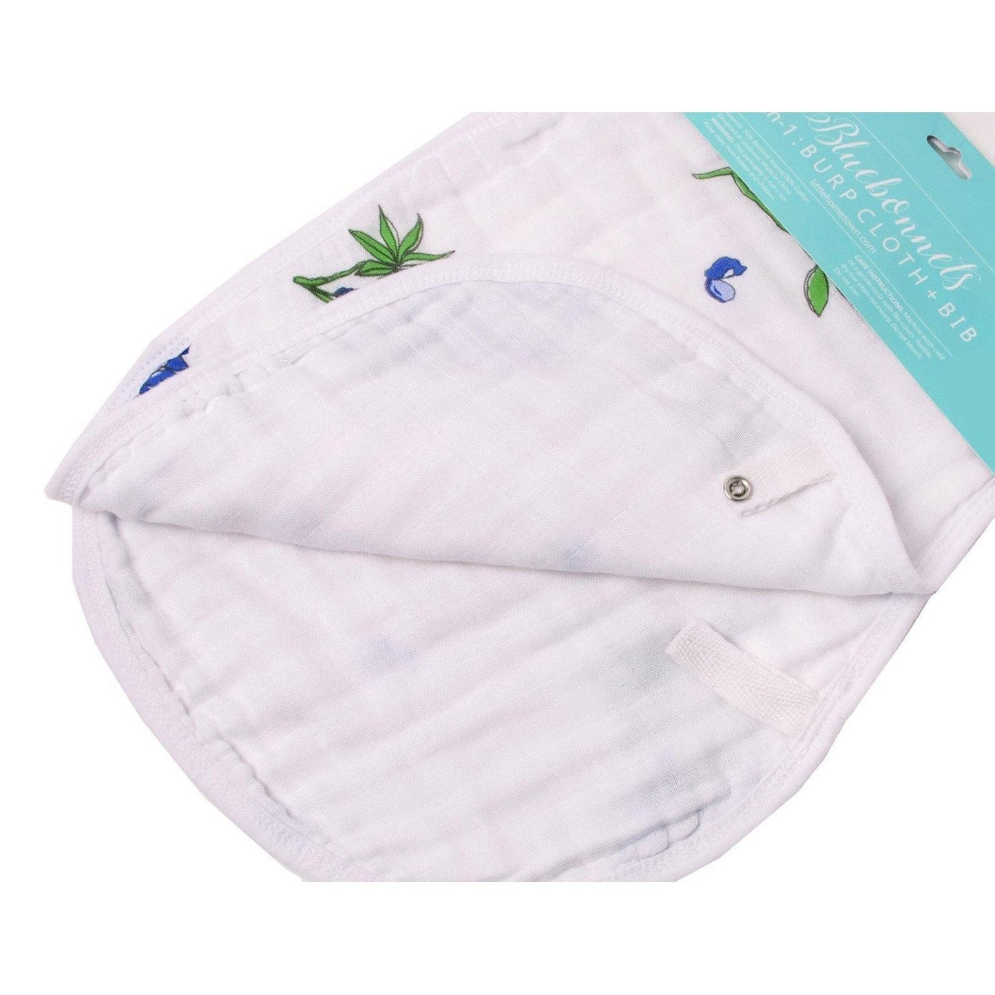 Bluebonnets Newborn Gift Set: Muslin Swaddle & Bib | Organic Cotton