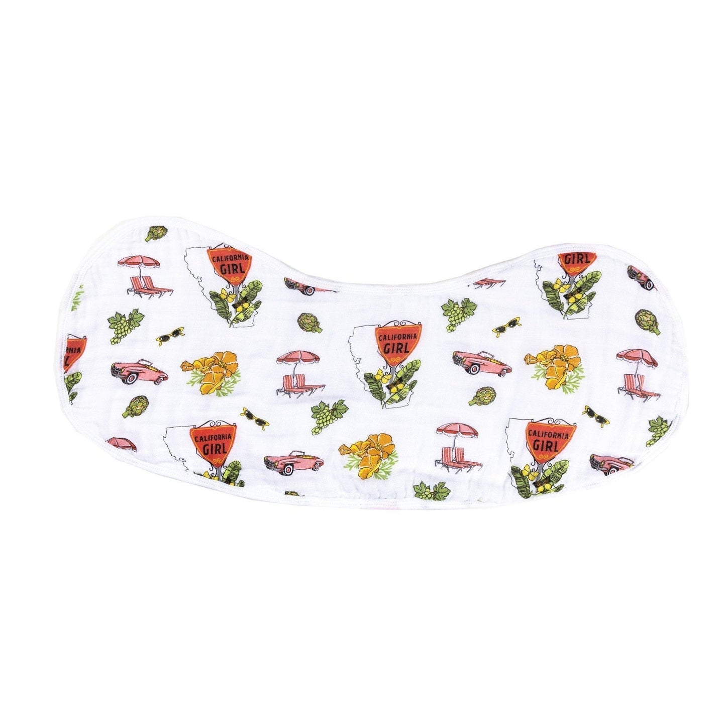 California Girl Baby Gift Set: Muslin Swaddle & Bib | Organic Cotton