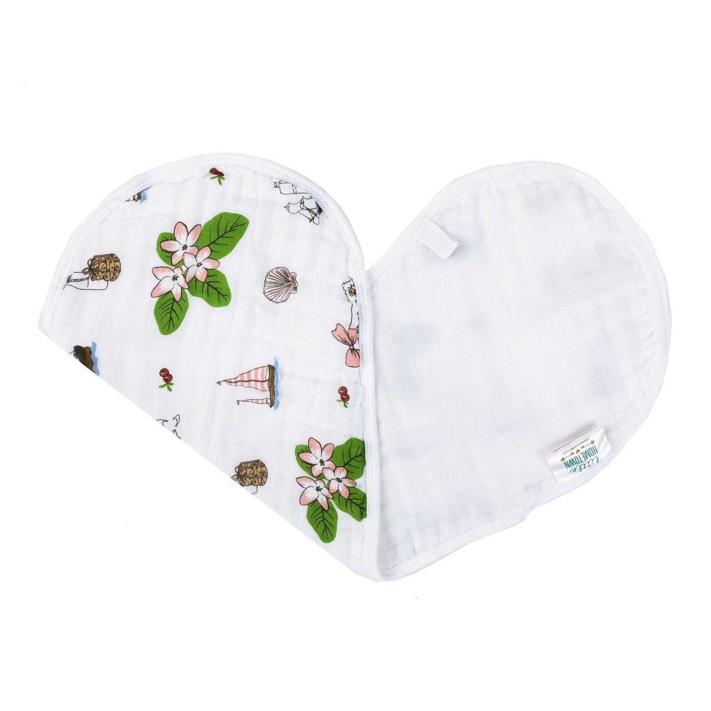 Massachusetts Floral Baby Gift Set: Muslin Swaddle & Bib