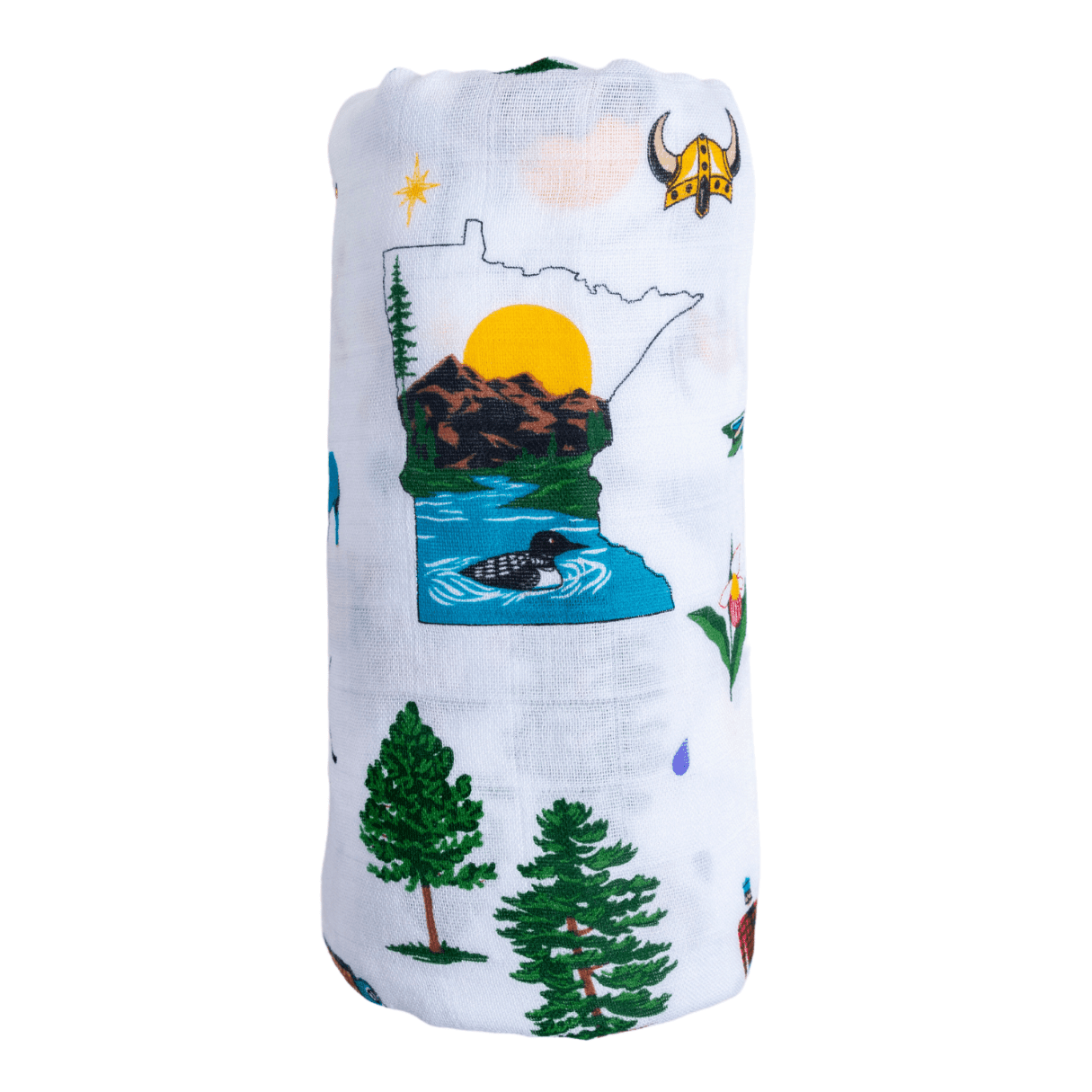 Minnesota Baby Gift Set: Muslin Swaddle & Bib | Organic Cotton