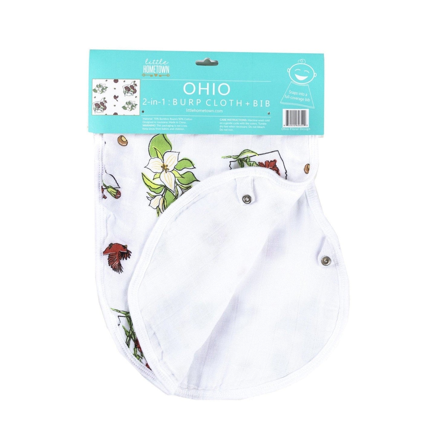 Ohio Baby Gift Set: Muslin Swaddle & Bib | Organic Cotton