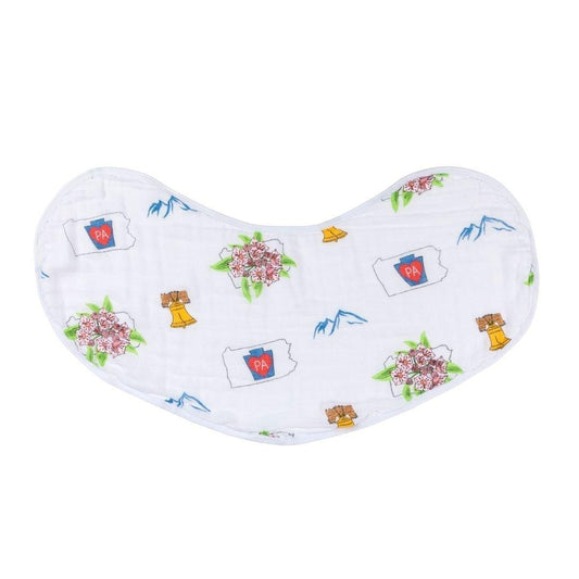 Pennsylvania Newborn Gift Set: Muslin Swaddle & Bib | Organic Cotton