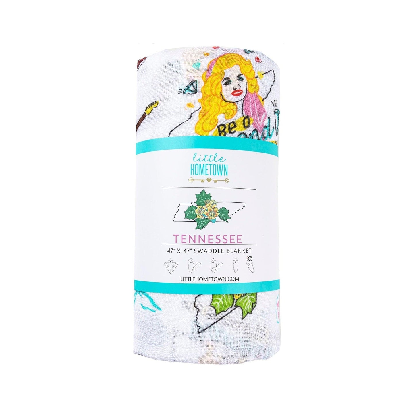Tennessee Baby Gift Set: Muslin Swaddle & Bib (Floral)