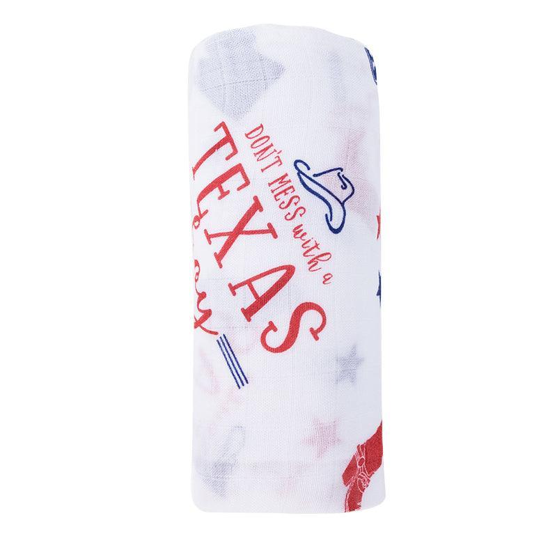 Texas Boy Gift Set: Muslin Swaddle & Bib | Organic Cotton