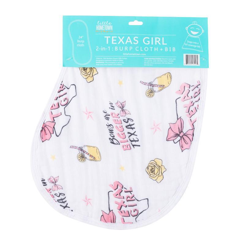 Texas Girl Gift Set: Muslin Swaddle & Bib | Organic Cotton