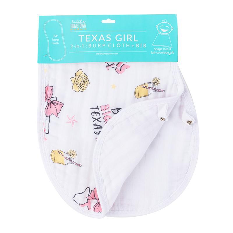 Texas Girl Gift Set: Muslin Swaddle & Bib | Organic Cotton
