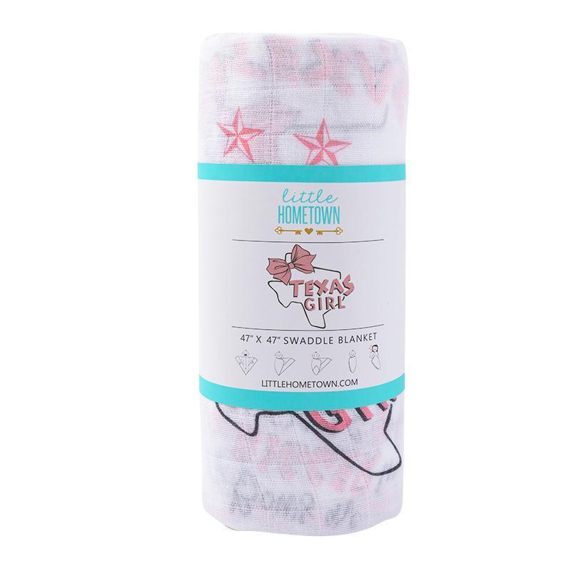 Texas Girl Gift Set: Muslin Swaddle & Bib | Organic Cotton