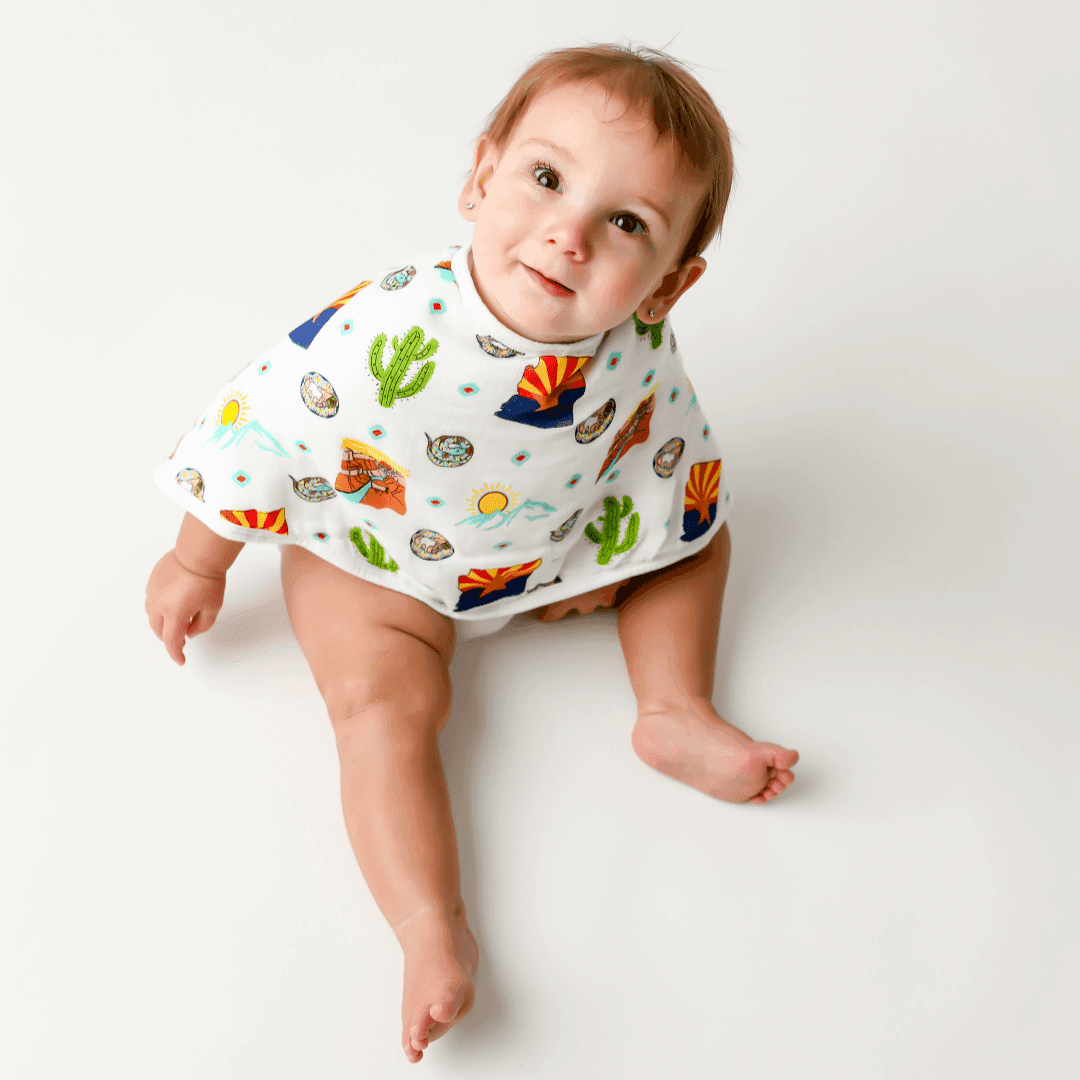 Arizona Baby Gift Set: Muslin Swaddle & Bib | Organic Cotton