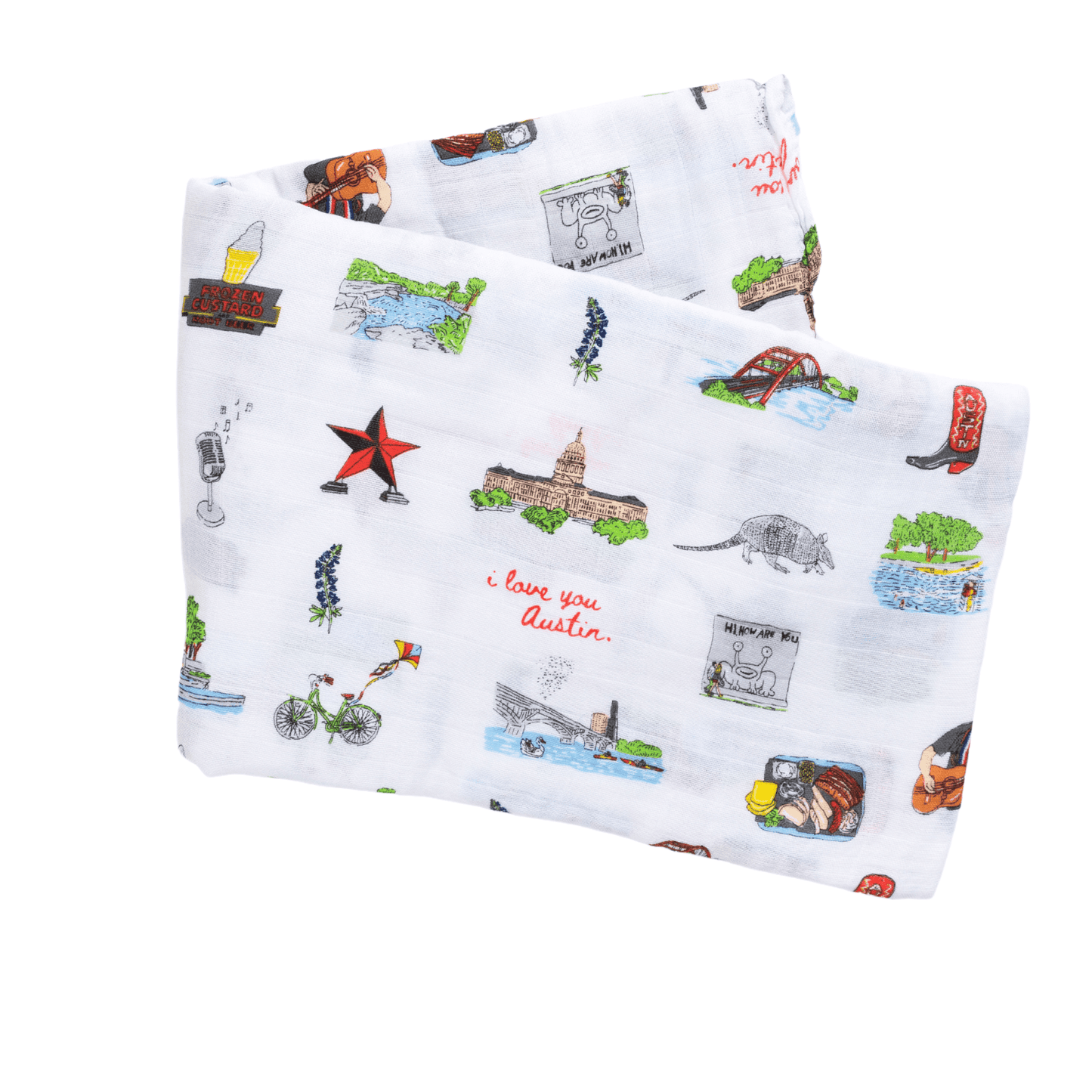 Austin Baby Gift Set: Muslin Swaddle & Bib | Organic Cotton
