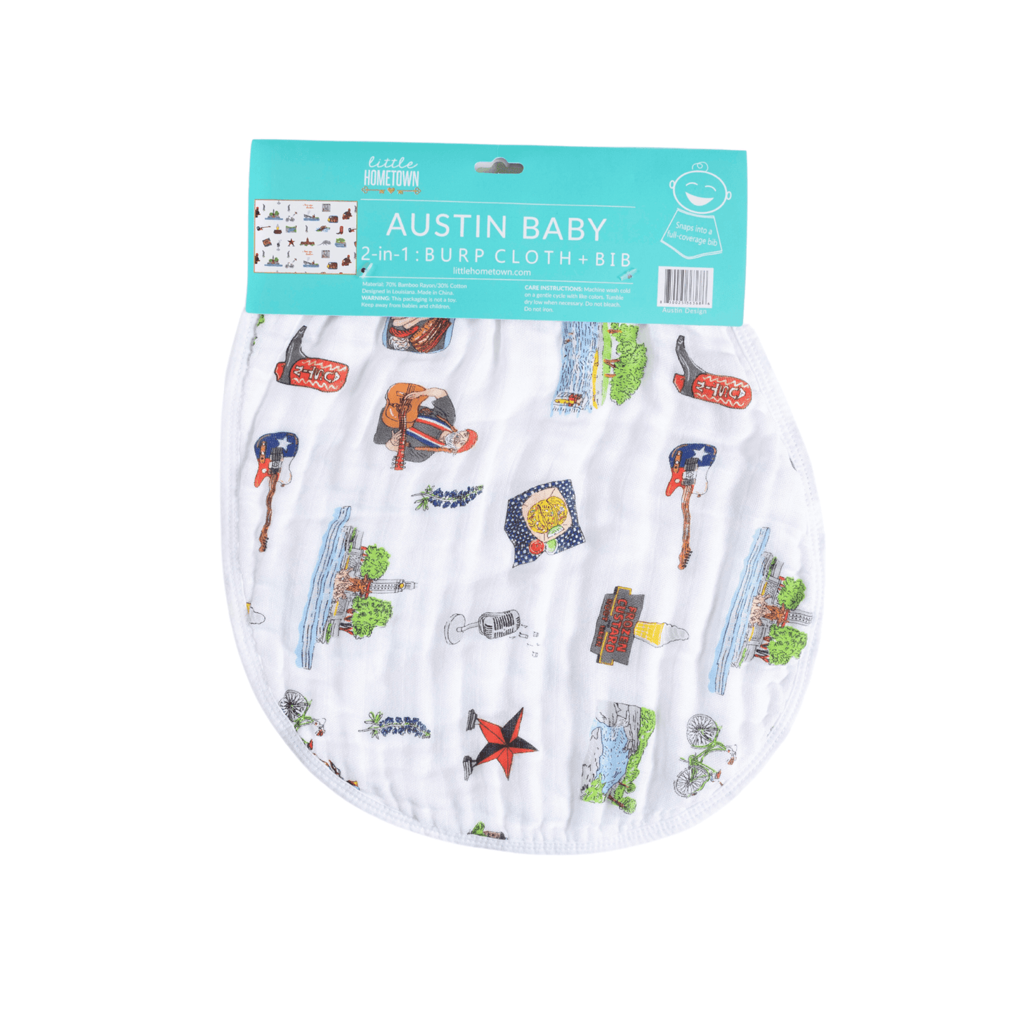 Austin Baby Gift Set: Muslin Swaddle & Bib | Organic Cotton