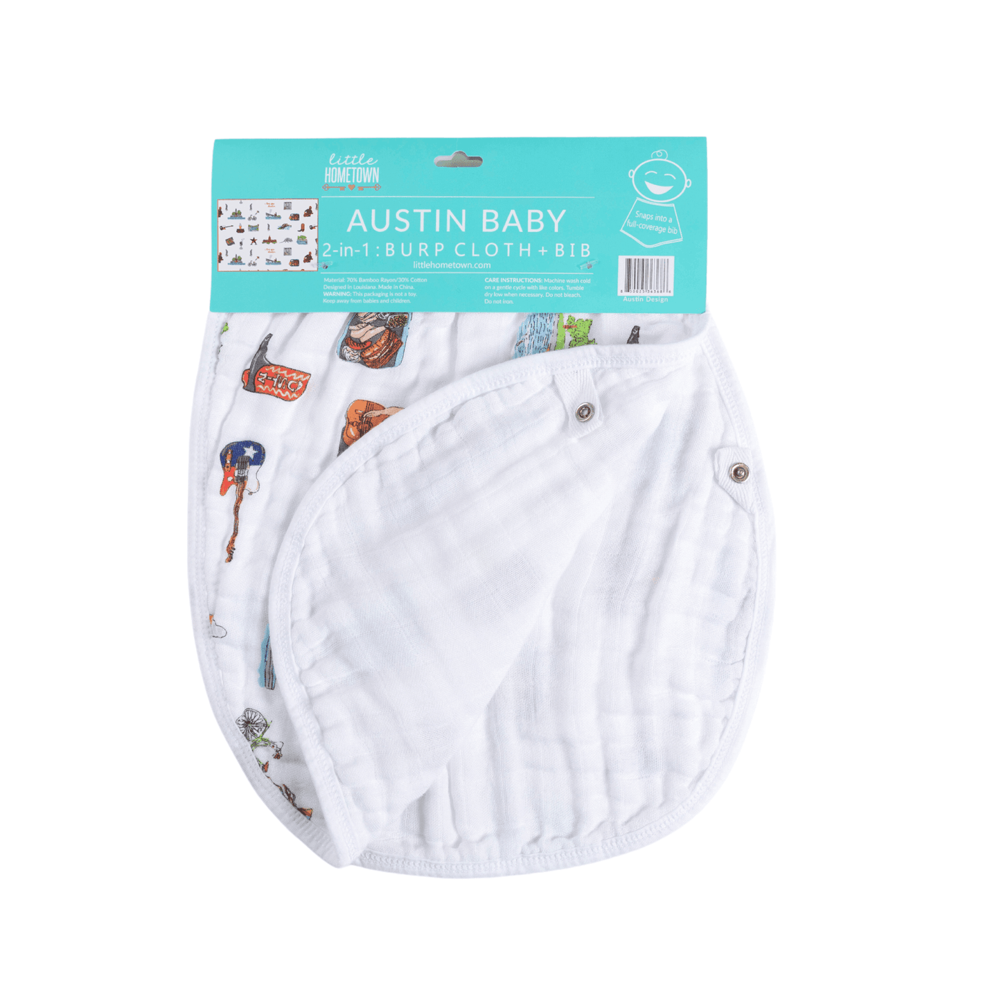 Austin Baby Gift Set: Muslin Swaddle & Bib | Organic Cotton