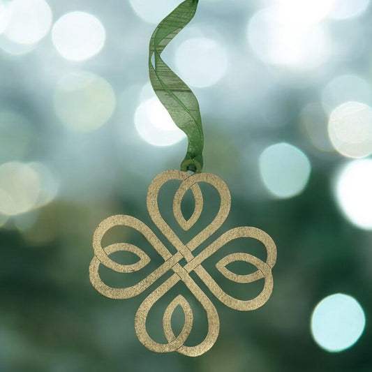 Irish Blessing Four Leaf Clover Lucky Wood Story Ornament