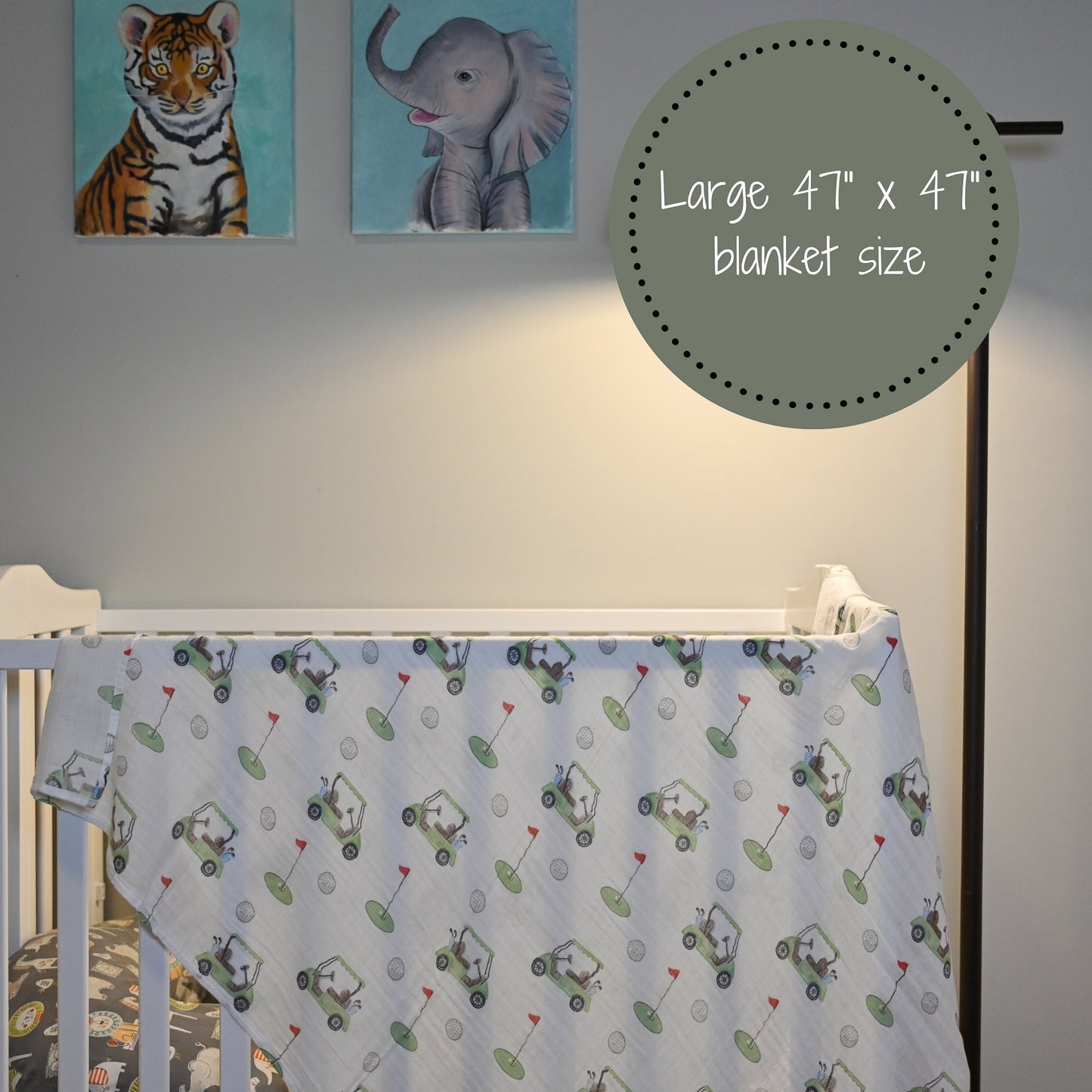 Golf A Round Baby Muslin Swaddle Blanket