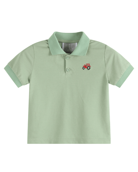 Green Tractor Golf Polo Shirt