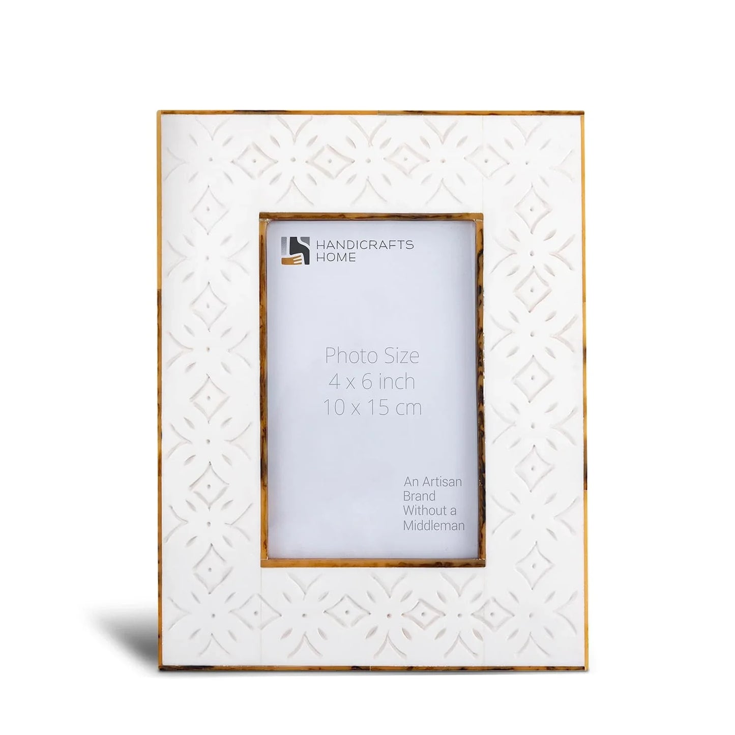 Rhythm Cycles Picture Frame White Resin Inlay 4x6 5x7 8x10