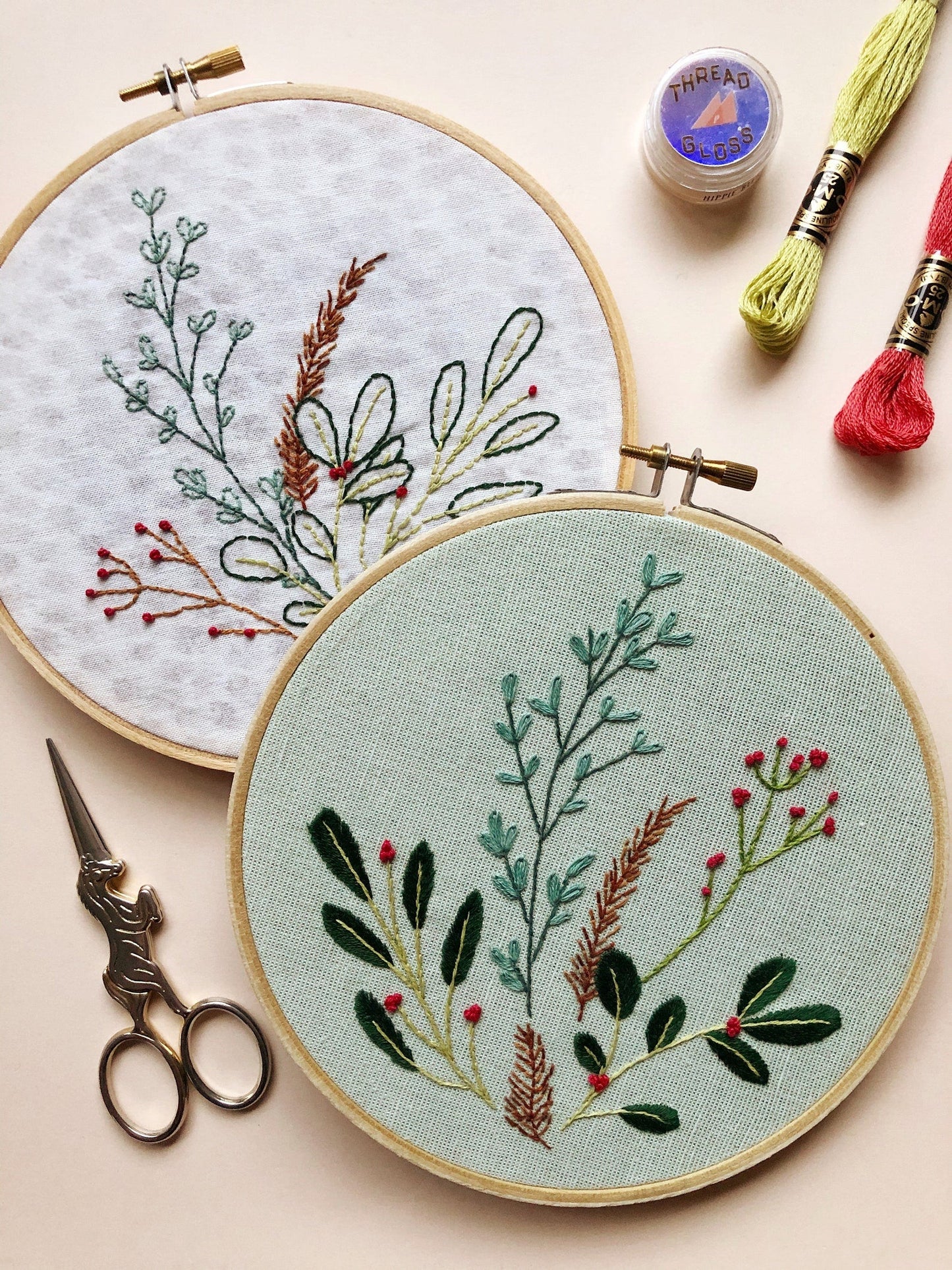 Winter Botanicals - Peel, Stick, and Stitch Hand Embroidery Patterns