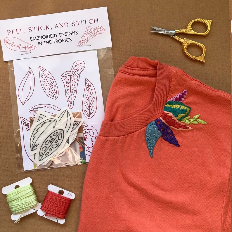 Tropical Leaves - Peel Stick and Stitch Hand Embroidery Patterns