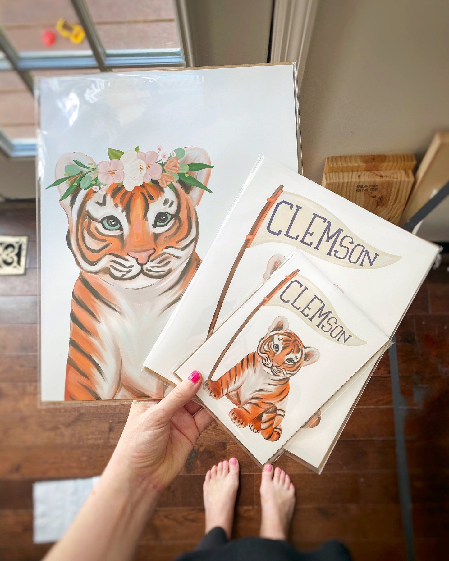 Clemson Nursery Art - With Flag - Playroom Art