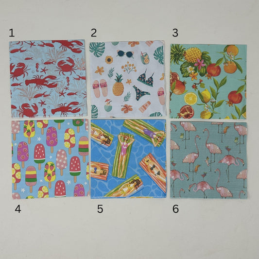 Decoupage Napkins: Summer Vacation Bikinis & Flamingos for Pool Parties, Beach Coastal Decor, Fun Paper Crafts