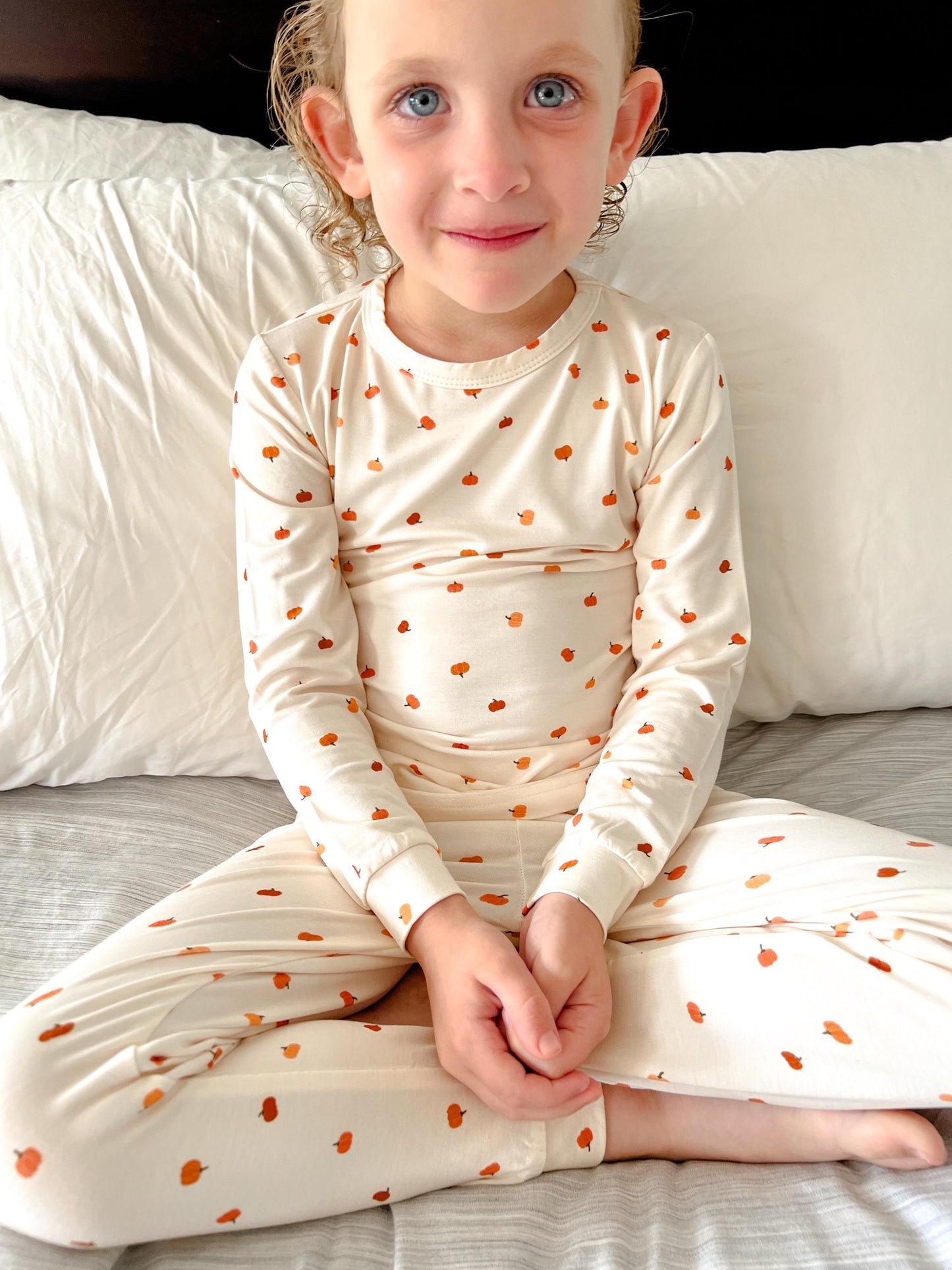 Little Pumpkin 2pc Bamboo Pajamas - Toddler and Kids Fall PJs