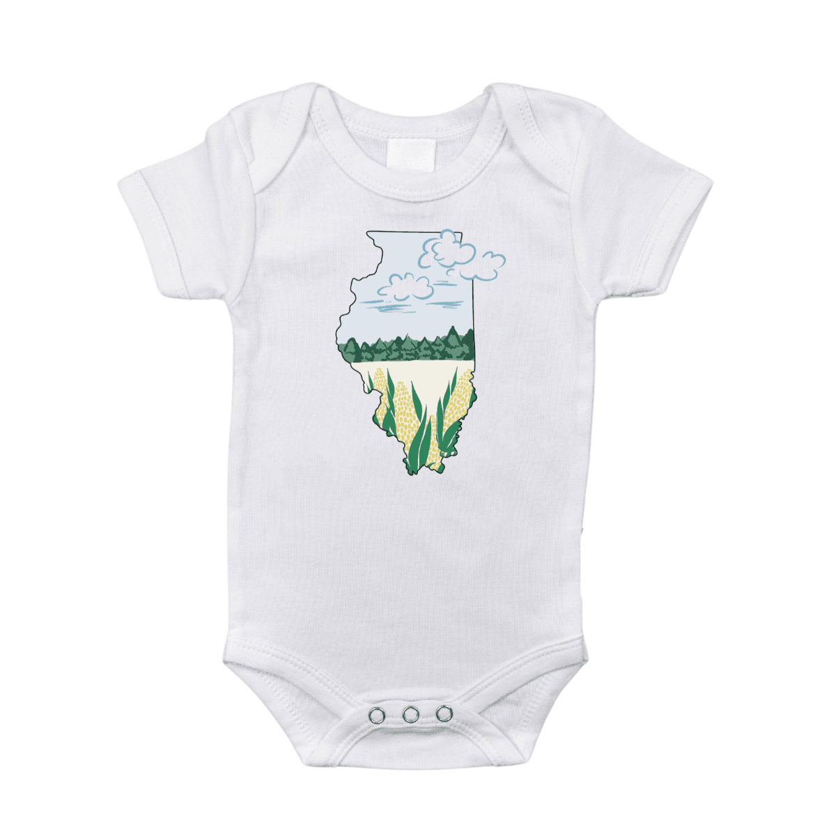 Illinois Cornfield Baby Onesie Everyday Newborn Outfit