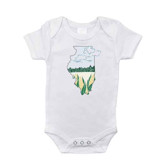Illinois Cornfield Baby Onesie Everyday Newborn Outfit