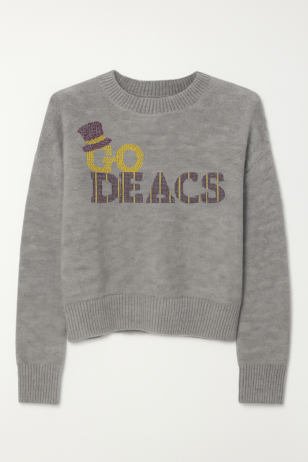Wake Forest Go Deacs Gray Crewneck Long Sleeve Sweater