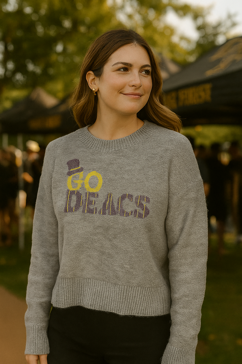 Wake Forest Go Deacs Gray Crewneck Long Sleeve Sweater