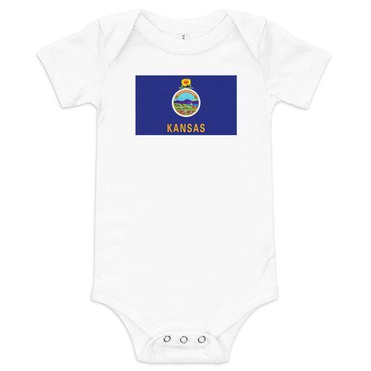 Kansas Flag Baby Onesie Newborn Bodysuit up to 18 Months
