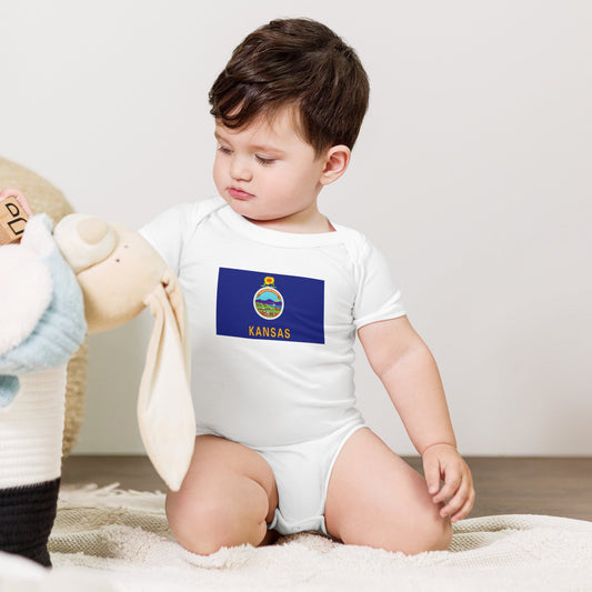 Kansas Flag Baby Onesie Newborn Bodysuit up to 18 Months